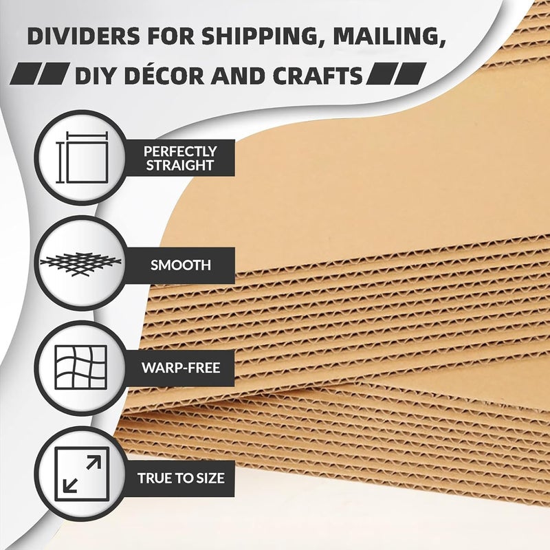 Doubleggs 60 Pack 8x10 Inch Corrugated Cardboard Sheets, 2mm Thick Flat Card Boards Inserts for Crafts, Mailing, Packing, Shipping, DIY Crafts Projects - Image 3